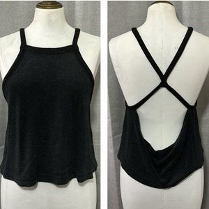 VimmiA Tank-Black-Sz S-Cotton Rayon Poly blend-Cute Back Detail-EUC